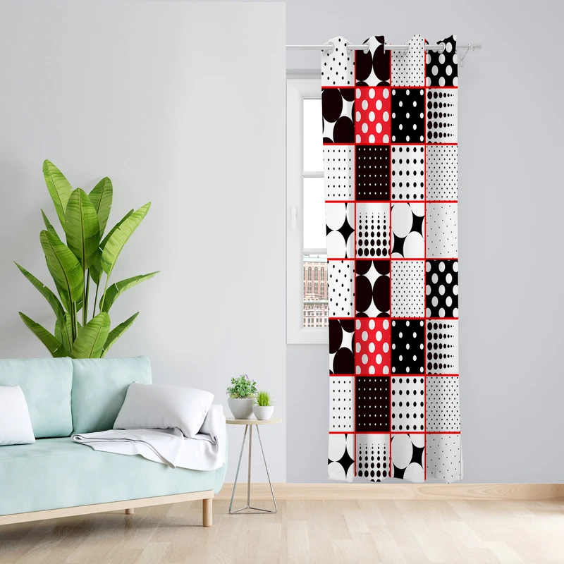 پرده طرح توپی مدل مخمل پانچی کد 4199 z سایز 140x200 سانتی متر