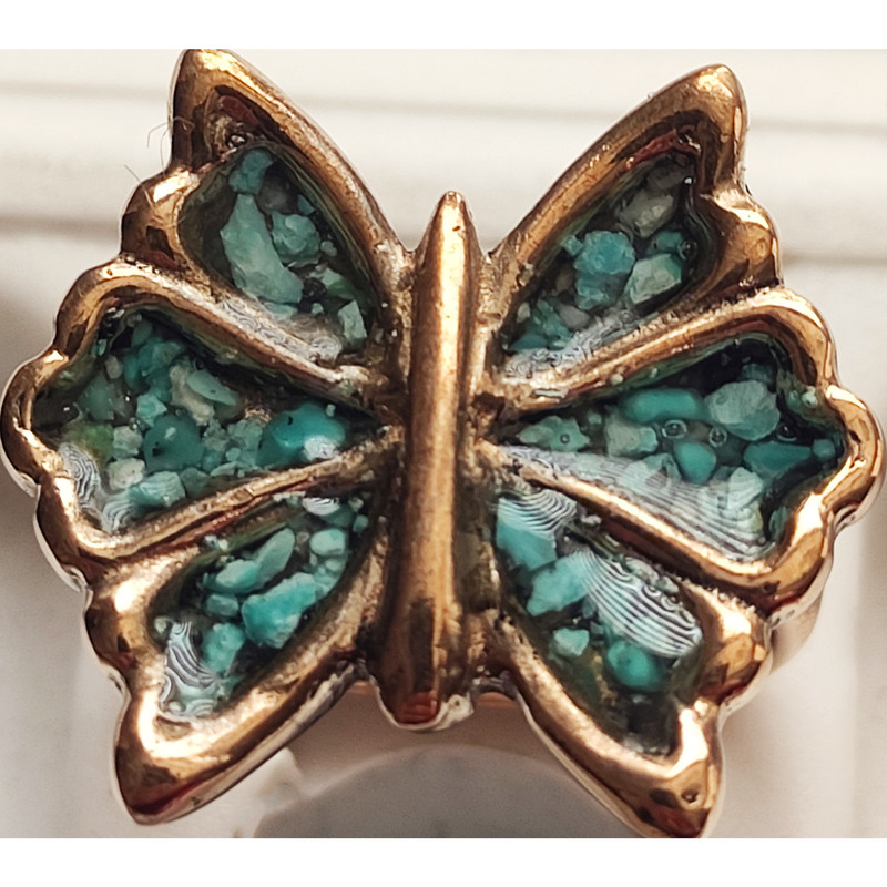 انگشتر زنانه مدل پروانه طرح فیروزه کد GL075