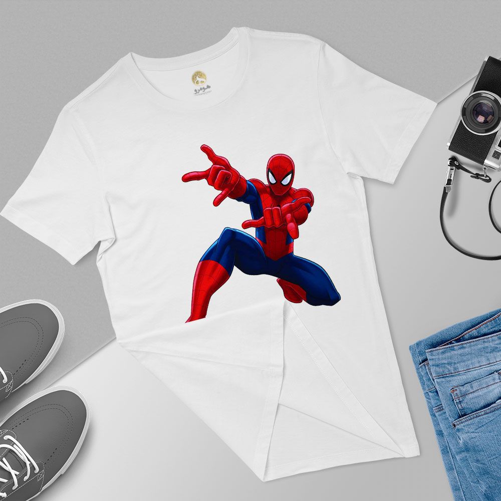 تی شرت آستین کوتاه زنانه هومرو مدل TW468 طرح مرد عنکبوتی  -  - 6