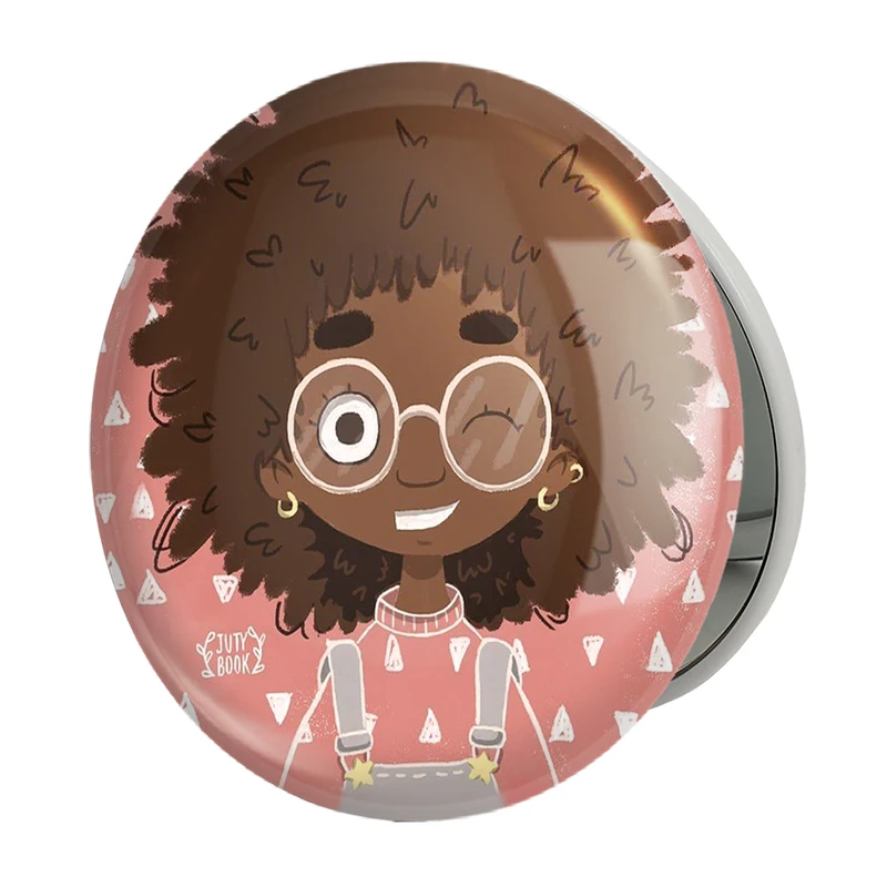 آینه جیبی خندالو طرح دخترونه مدل تاشو کد 1638 