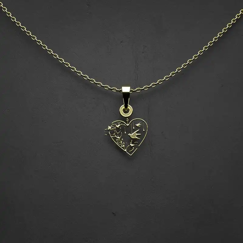 گردنبند طلا 18 عیار زنانه مدوپد مدل  طرح قلب کد DD1259