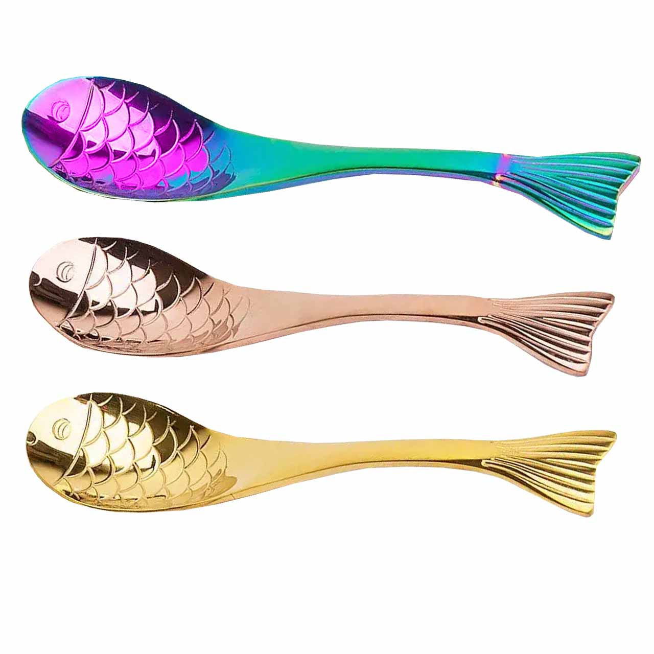 قاشق آجیل خوری مدل Fish کد 00534 بسته 3 عددی