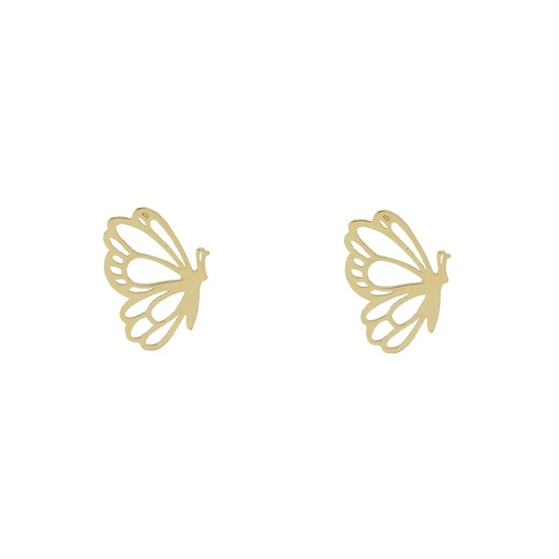 گوشواره میخی طلا 18 عیار زنانه وی وی گلد گالری مدل پروانه ای 32651009