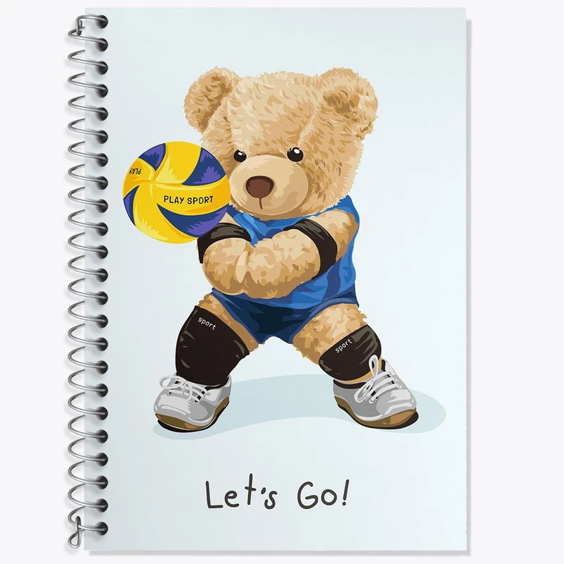 دفتر زبان 50 برگ خندالو مدل دو خط طرح تدی Teddy کد 26181