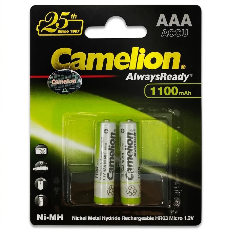 باتری نیم قلمی قابل شارژ کملیون مدل accu-1100mah بسته دو عددی