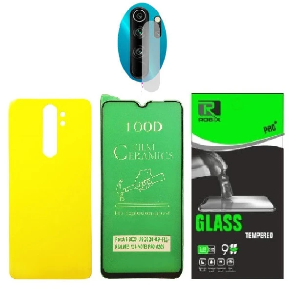 محافظ صفحه نمایش وپشت گوشی روبیکس مدل CR-Note8Proمناسب برای گوشی موبایل شیائومی Redmi Note 8 Pro به همراه محافظ لنز دوربین