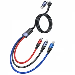 کابل تبدیل USB-C/USB به microUSB/USB-C /لایتنینگ یوسمز مدل US-SJ549 طول 1.2 متر