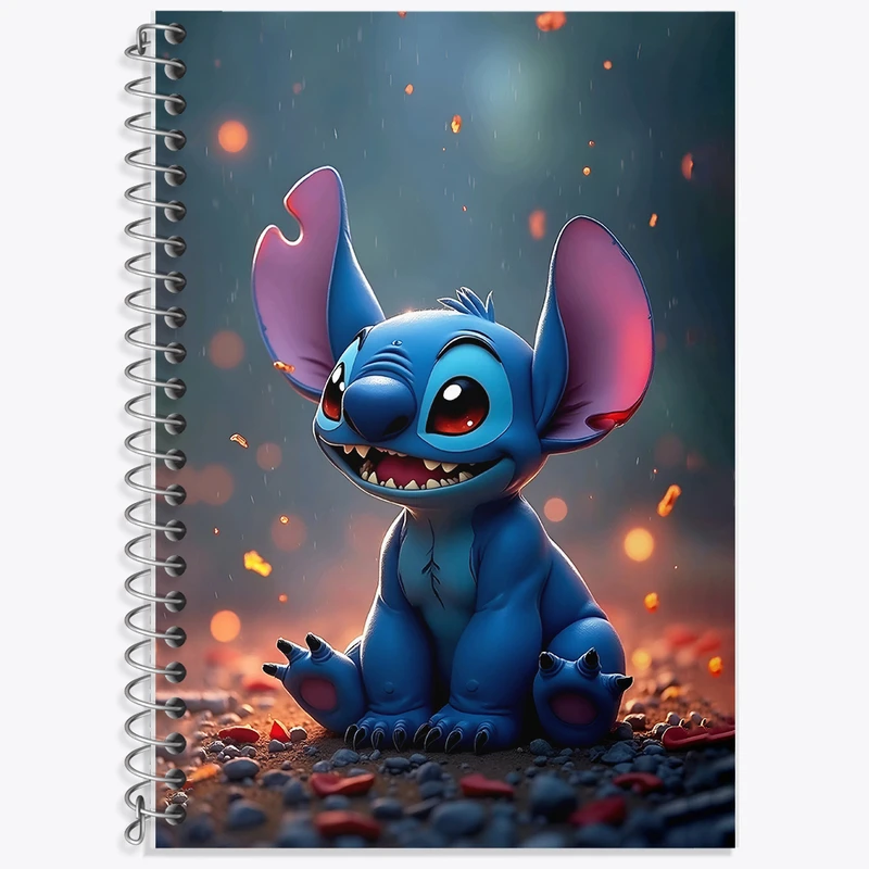 دفتر زبان 50 برگ خندالو مدل دو خط طرح استیچ (Stitch) کد F8311