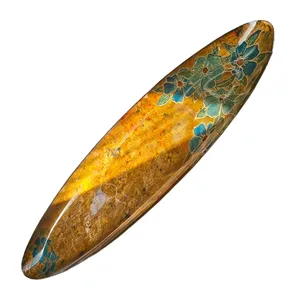 دیس شیشه ای ویترای طرح گل و ورق طلا