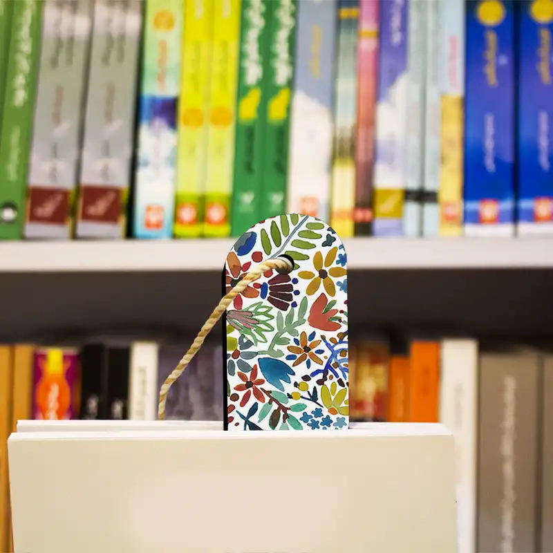 نشانگر کتاب ترمه طراحان ایده مدل گل سبزآبی کد cfp063