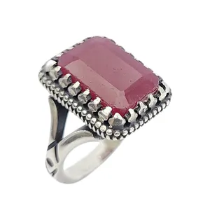 انگشتر نقره مردانه مدل یاقوت کد 594998