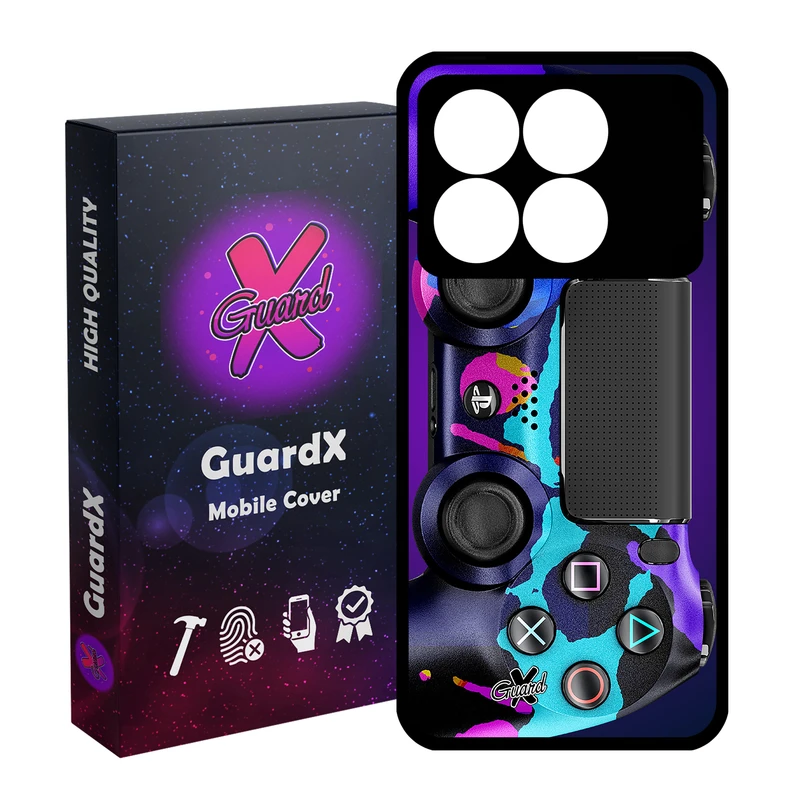 کاور گارد ایکس طرح PS4 Controller مدل قاب Glass10089 مناسب برای گوشی موبایل شیائومی Poco X6 Pro 5G / Redmi K70E