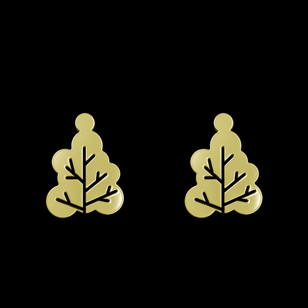 گوشواره طلا 18 عیار زنانه مدوپد مدل درخت کد GA1-15814