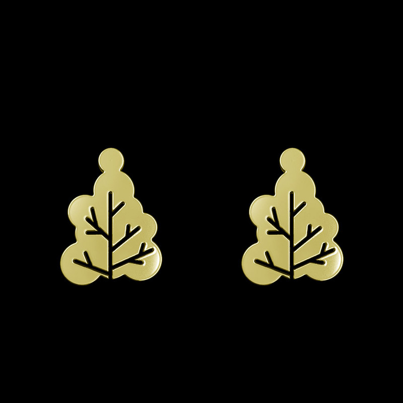 گوشواره طلا 18 عیار زنانه مدوپد مدل درخت کد GA1-15814