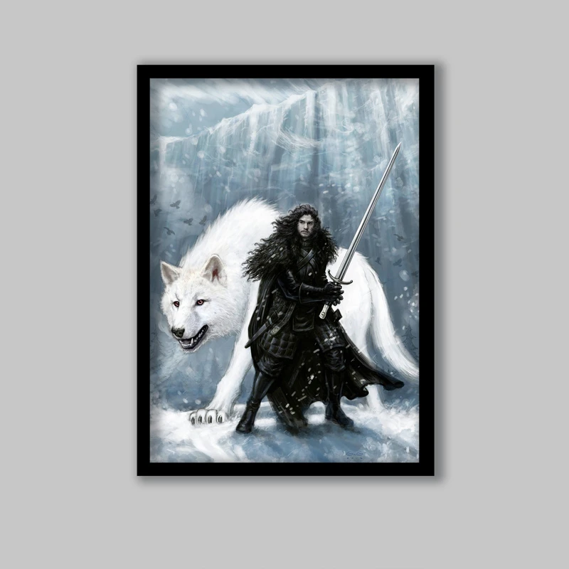 تابلو لیلیان طرح سریال بازی تاج و تخت کد LA-G10259-2 فریم مشکی