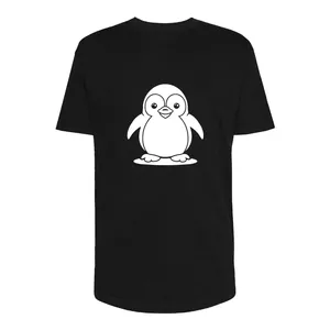 تی شرت لانگ مردانه مدل پنگوئن کد Sh158 رنگ مشکی