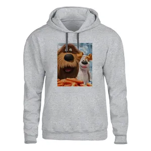 هودی مردانه مدل  سگ سوسیس خوار کد SH41 رنگ طوسی