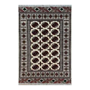 فرش دستبافت یک و نیم متری طرح ترکمن کد 135787