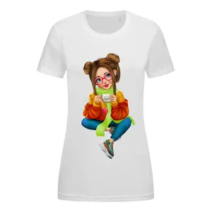 تی شرت آستین کوتاه زنانه مدل فانتزی GIRL FUN  کد 1115