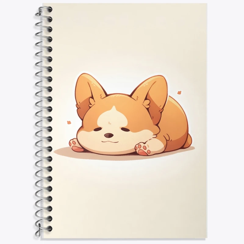 دفتر زبان 50 برگ خندالو مدل دو خط طرح سگ کیوت کد F2642