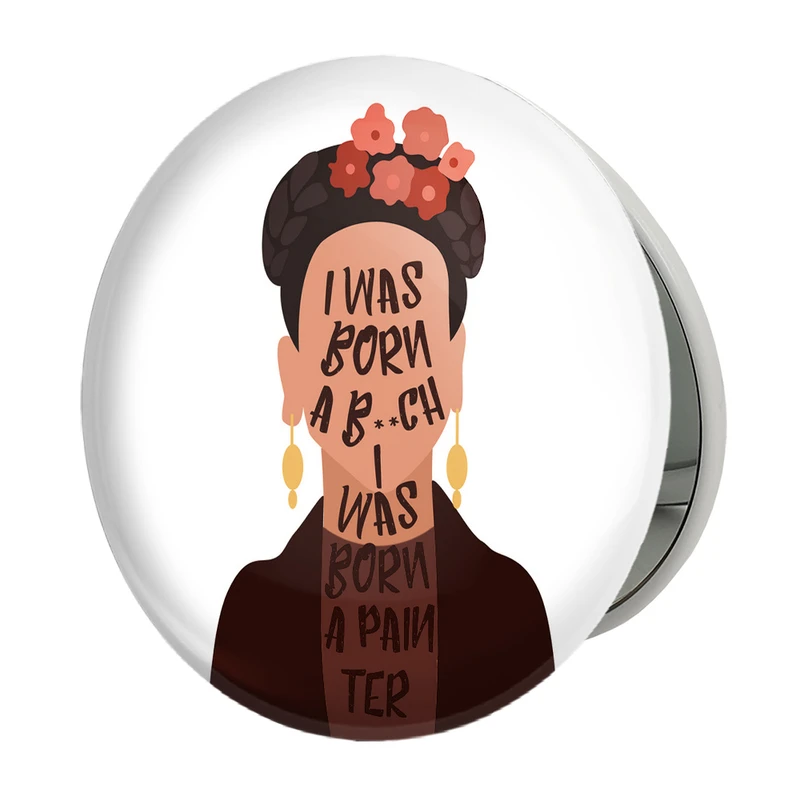 آینه جیبی خندالو طرح  فریدا  مدل تاشو کد 23374 