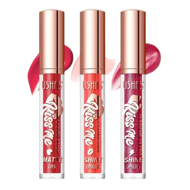 رژلب مایع یوشاس مدل شاین مجموعه 3 عددی