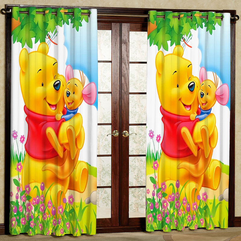  پرده کودک مدل کارتون POOH هازان پانچی کد 4614 سایز 140x200 سانتی متر