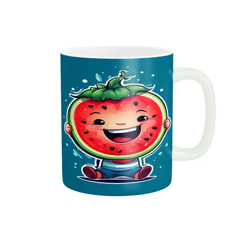 ماگ پادآفرین مدل یلدایی شب یلدا شب چله طرح انار و هندوانه کد p2669