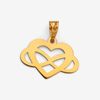 آویز گردنبند طلا 18 عیار زنانه نگین طرح قلب بی نهایت