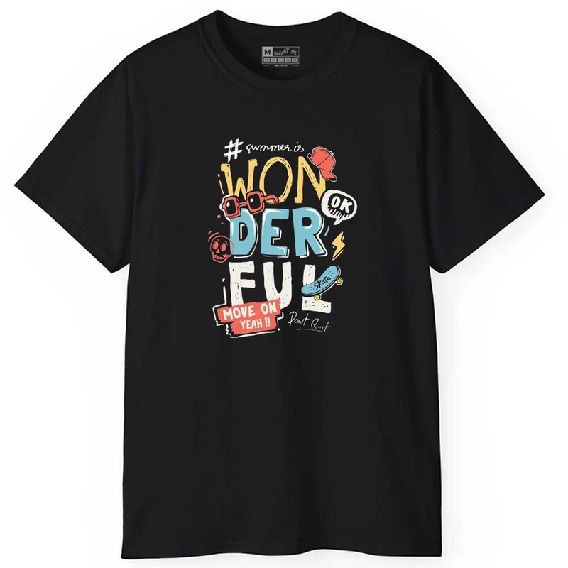 تی شرت آستین کوتاه مردانه پاد آفرین مدل اسپرت طرح متن دار کد 983