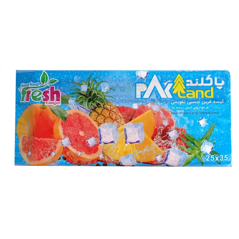 کیسه فریزر پاکلند مدل چسبی بسته  100 عددی