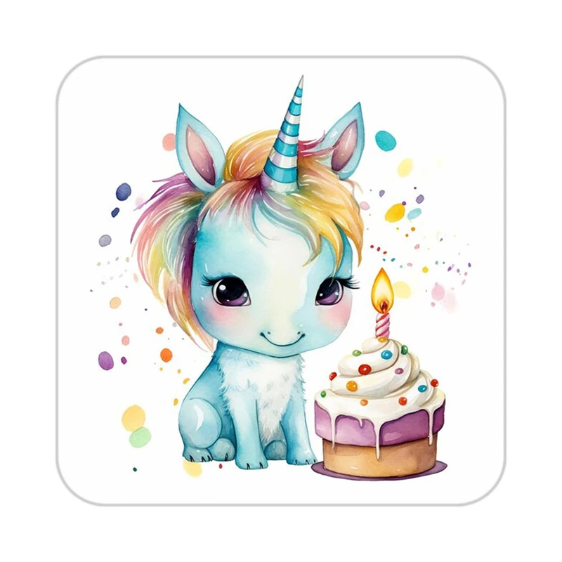 زیر لیوانی کاکتی طرح اسب تک شاخ و یونیکورن مدل mp32209