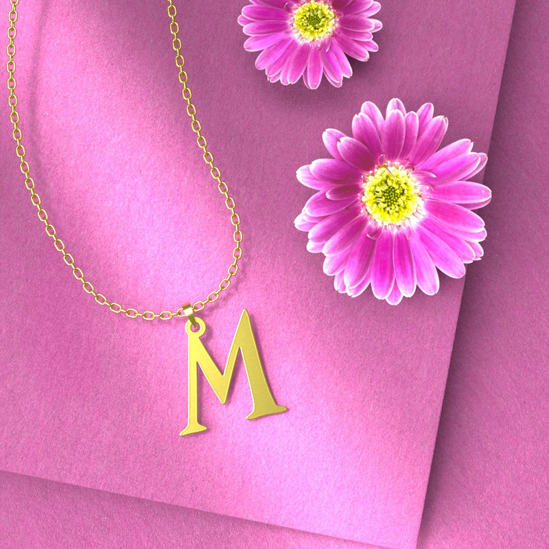 گردنبند طلا 18 عیار زنانه مدوپد مدل حرف M کد H3-1-1455 گردنبند طلا 18 عیار زنانه مدوپد مدل حرف M کد H3-1-1455