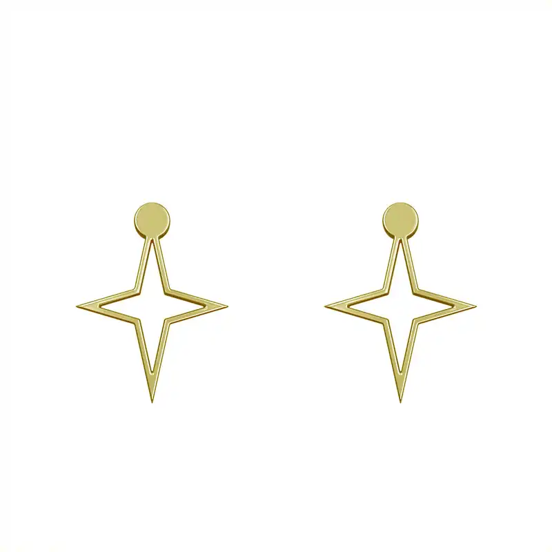 گوشواره طلا 18 عیار زنانه مدوپد مدل ستاره کد GA1-15550