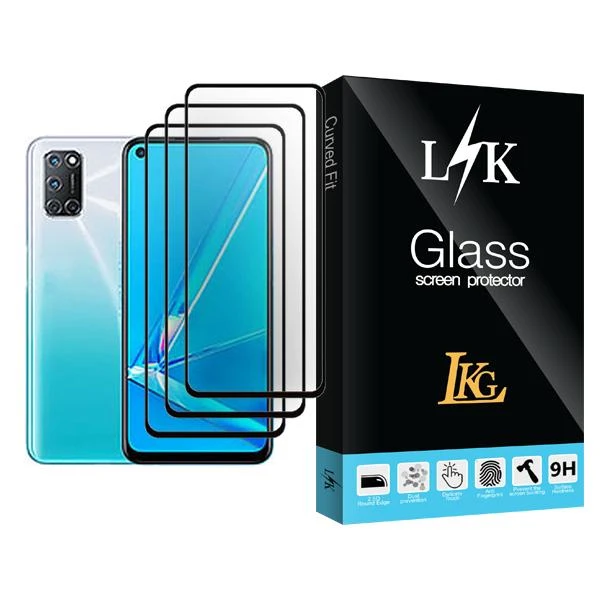 محافظ صفحه نمایش ال کا جی مدل LK Glass MIX003 مناسب برای گوشی موبایل اوپو A92 بسته سه عددی