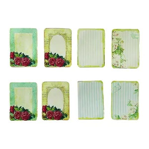 کاغذ چاپی مدل برش خورده طرح وینتیج اسکرپ بوک بسته 8 عددی