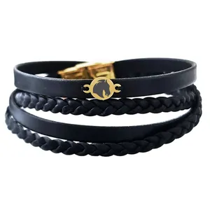 دستبند طلا 18 عیار مردانه لیردا مدل اسب کد 662D 7001