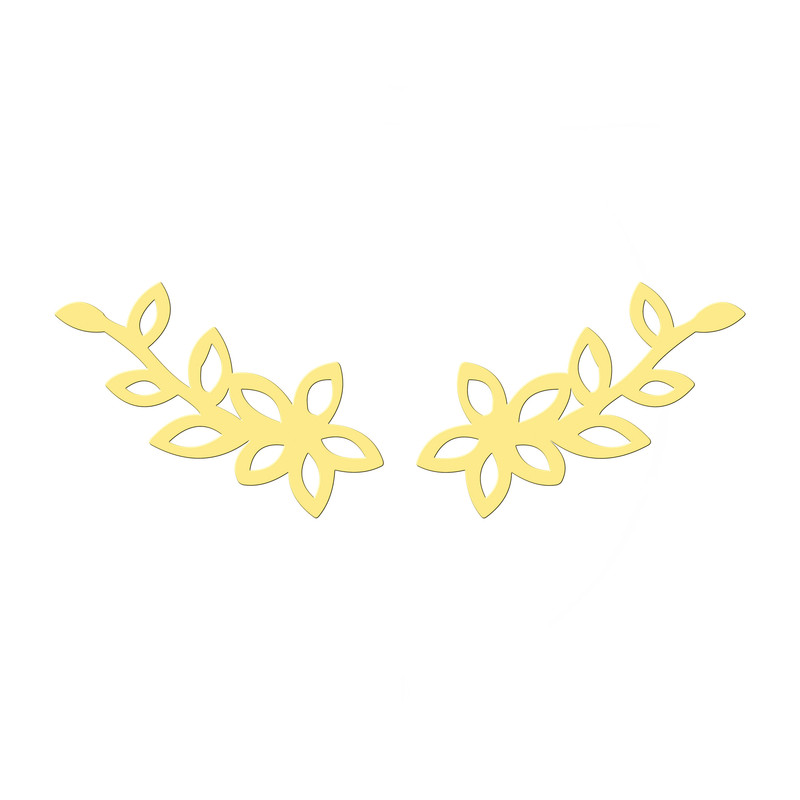 گوشواره طلا 18 عیار زنانه کرابو طرح شاخه و برگ مدل Kr5195