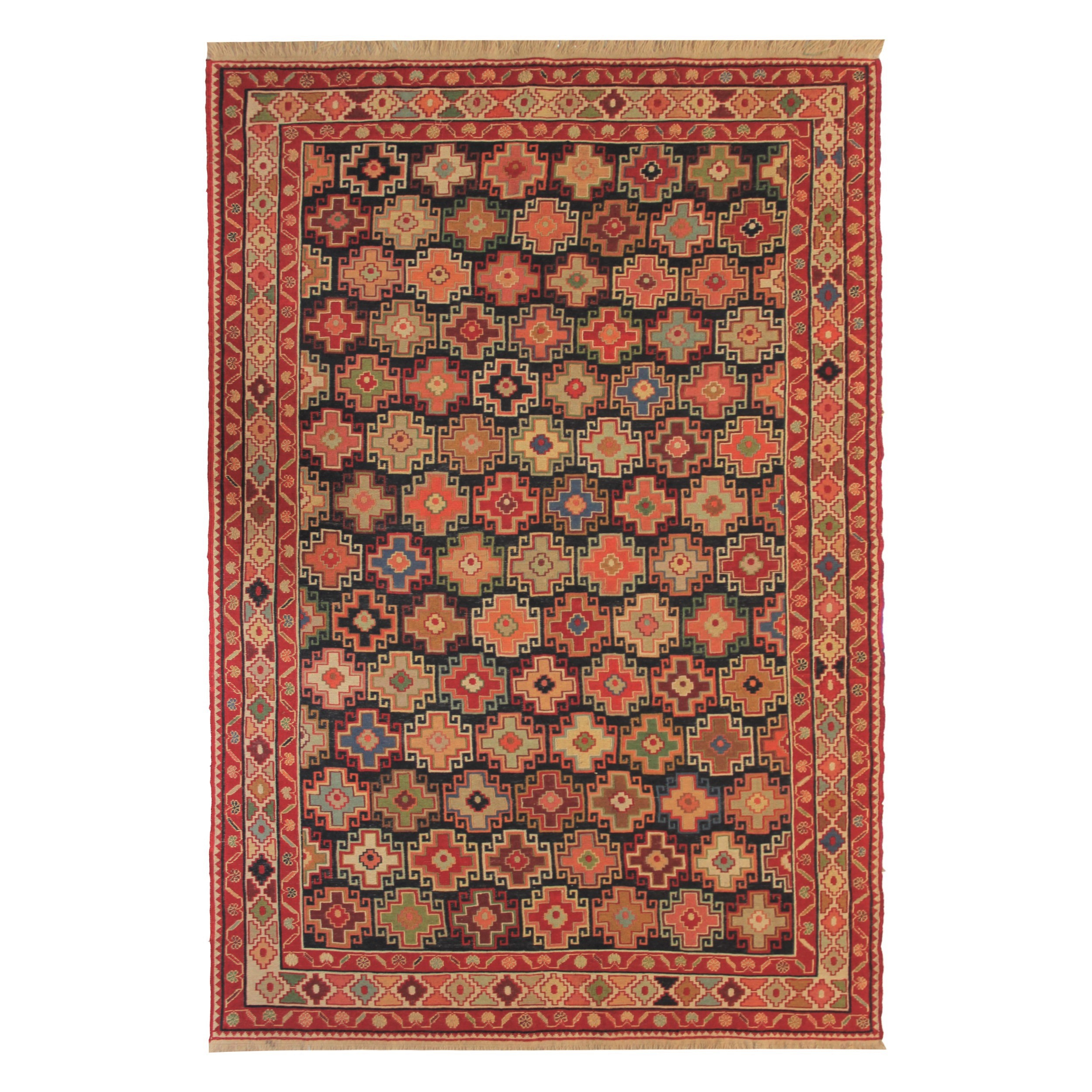 گلیم دستباف دو متری طرح سوزنی کد 633