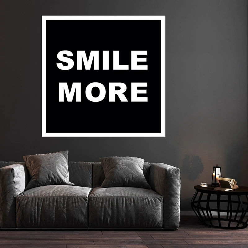 تابلو بکلیت طرح جمله انگیزشی لبخند مدل قاب شاسی W-S10239