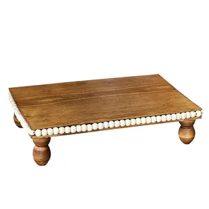 سینی سرو مدل رایزر چوبی مهره دار کد mos1