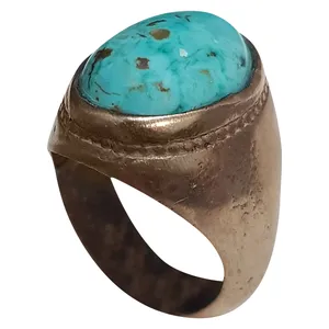 انگشتر نقره مردانه مدل فیروزه مصری FM210260