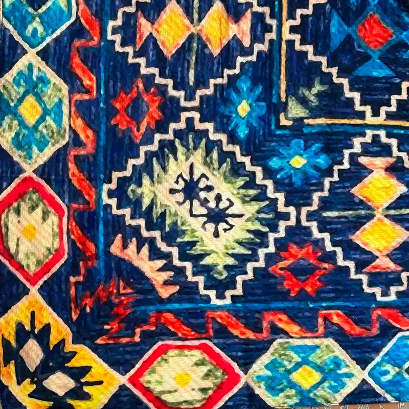 روسری زنانه مدل نخی آبرنگی شاد گلیمی سنتی قواره بزرگ منگوله دار چهار فصل