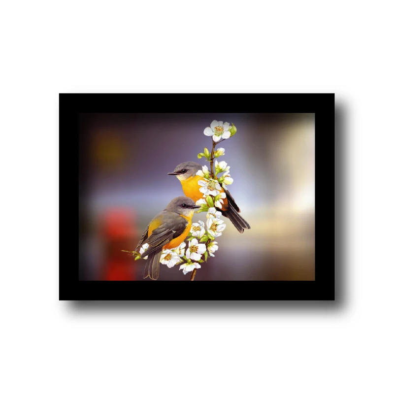 تابلو مدل پرندگان طرح مرغ های عاشق کد km-bird 3265 