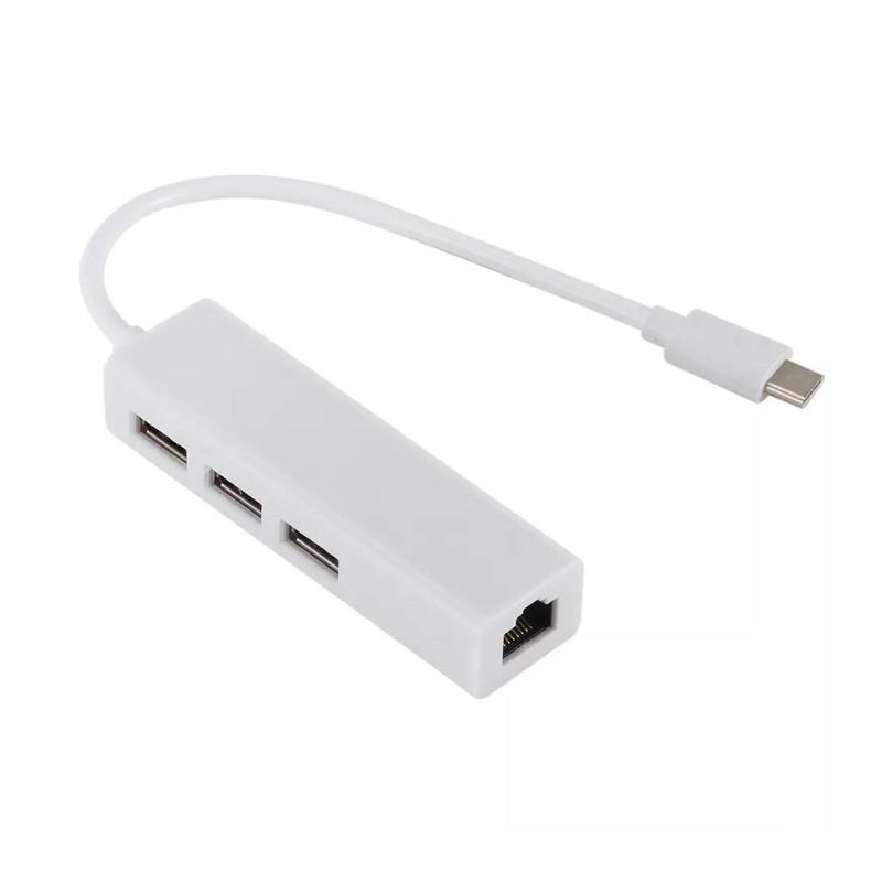 مبدل USB-C به LAN/USB2 مدل 3ports