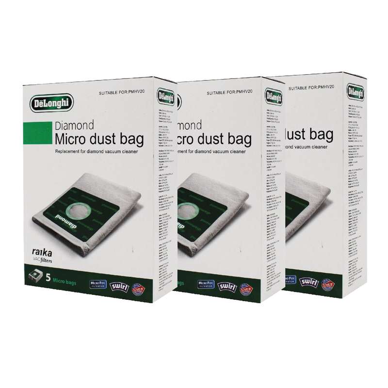 پاکت جاروبرقی مدل 01 سه بسته 5 عددی مناسب برای جاروبرقی دیاموند و دلونگی