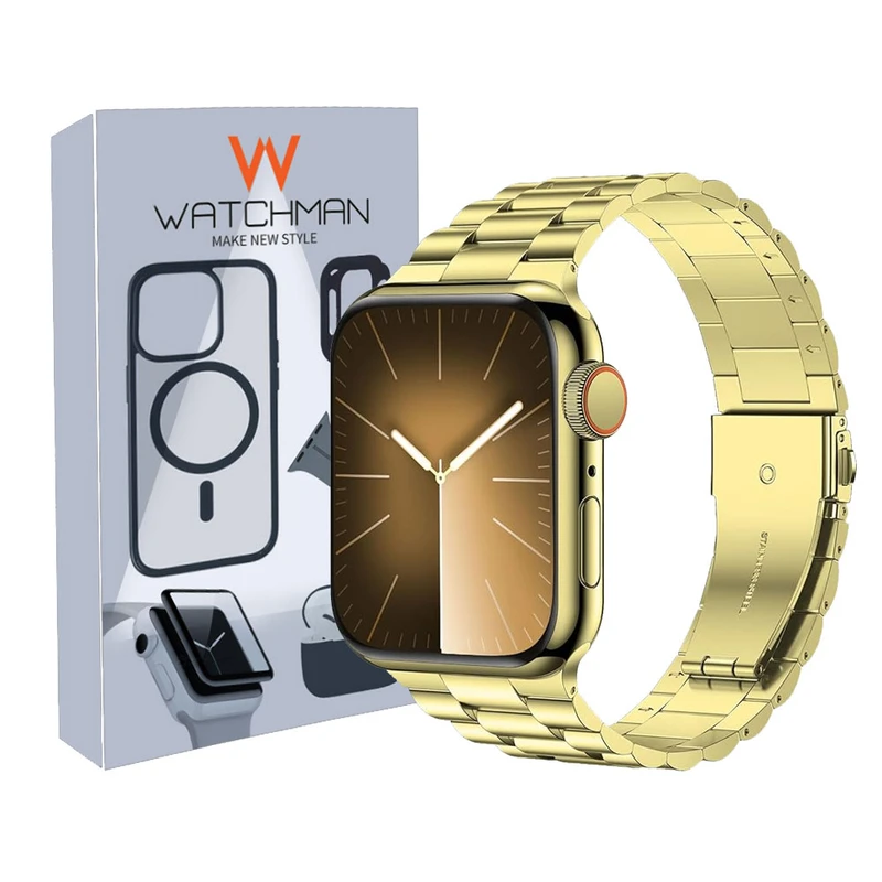 بند واچ من مدل 3Bead Steel مناسب برای اپل واچ سری Se/1/2/3/4/5/6/7/8/9AluminumCase سایز 40 میلی متری