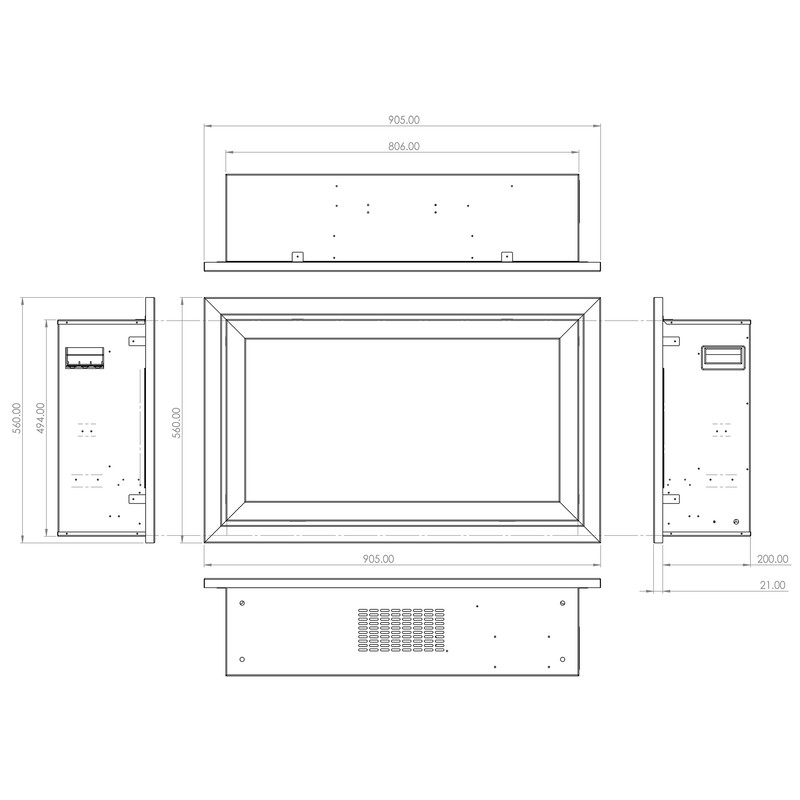 شومینه دیواری برقی شومینه آوالون مدل دیتون 90
