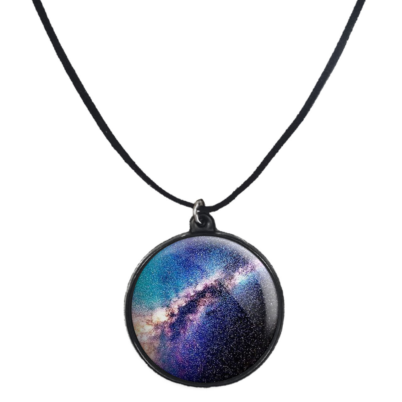 گردنبند پرمانه طرح کهکشان کد pmb.23919 مدل دو طرفه
