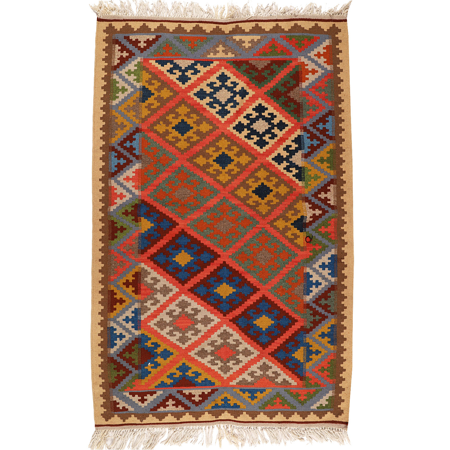 گلیم دستبافت یک و نیم متری مدل قشقایی کد 140259